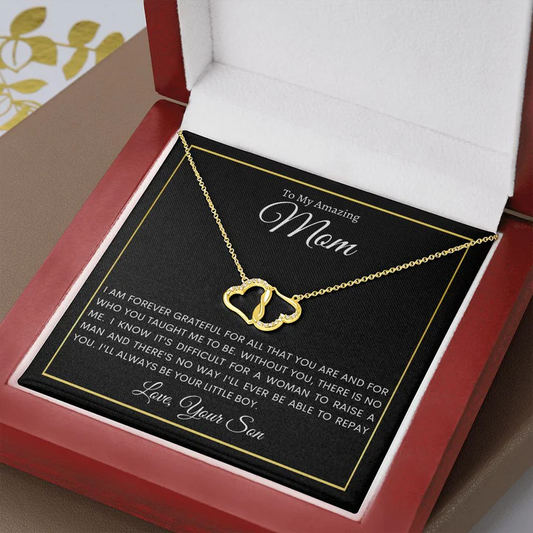 A personalized necklace for a mother from her son.