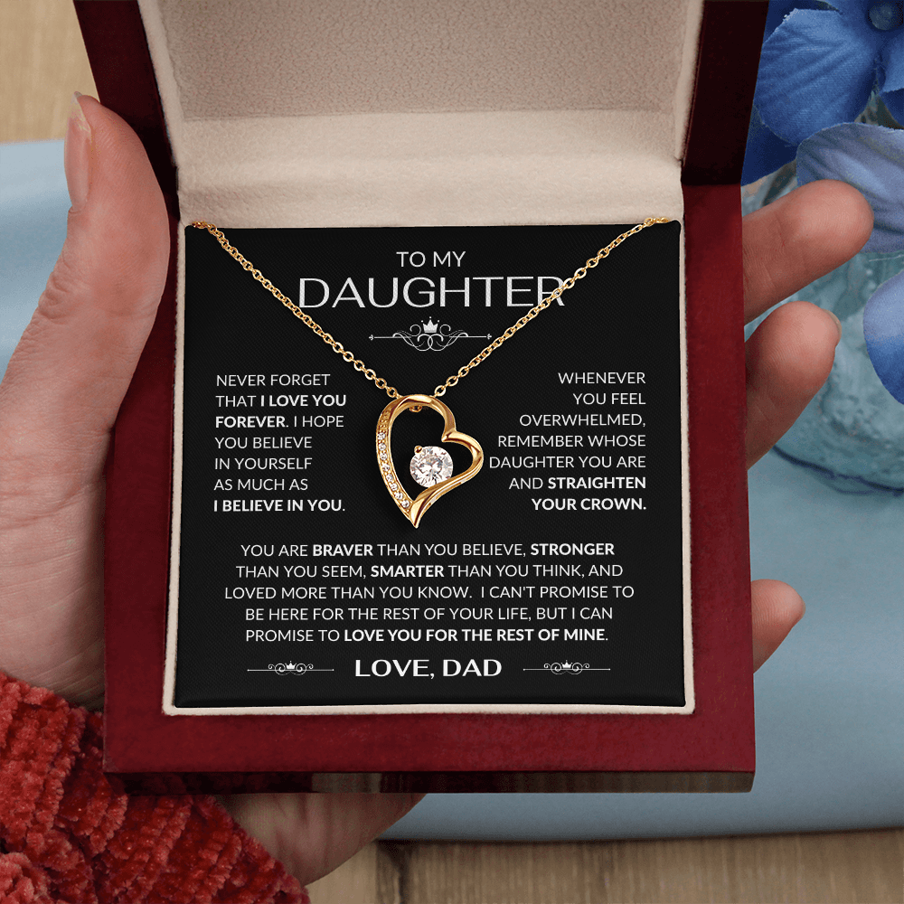 To My Daughter Forever Love Necklace From Dad – Meaningful Daughter Gift
