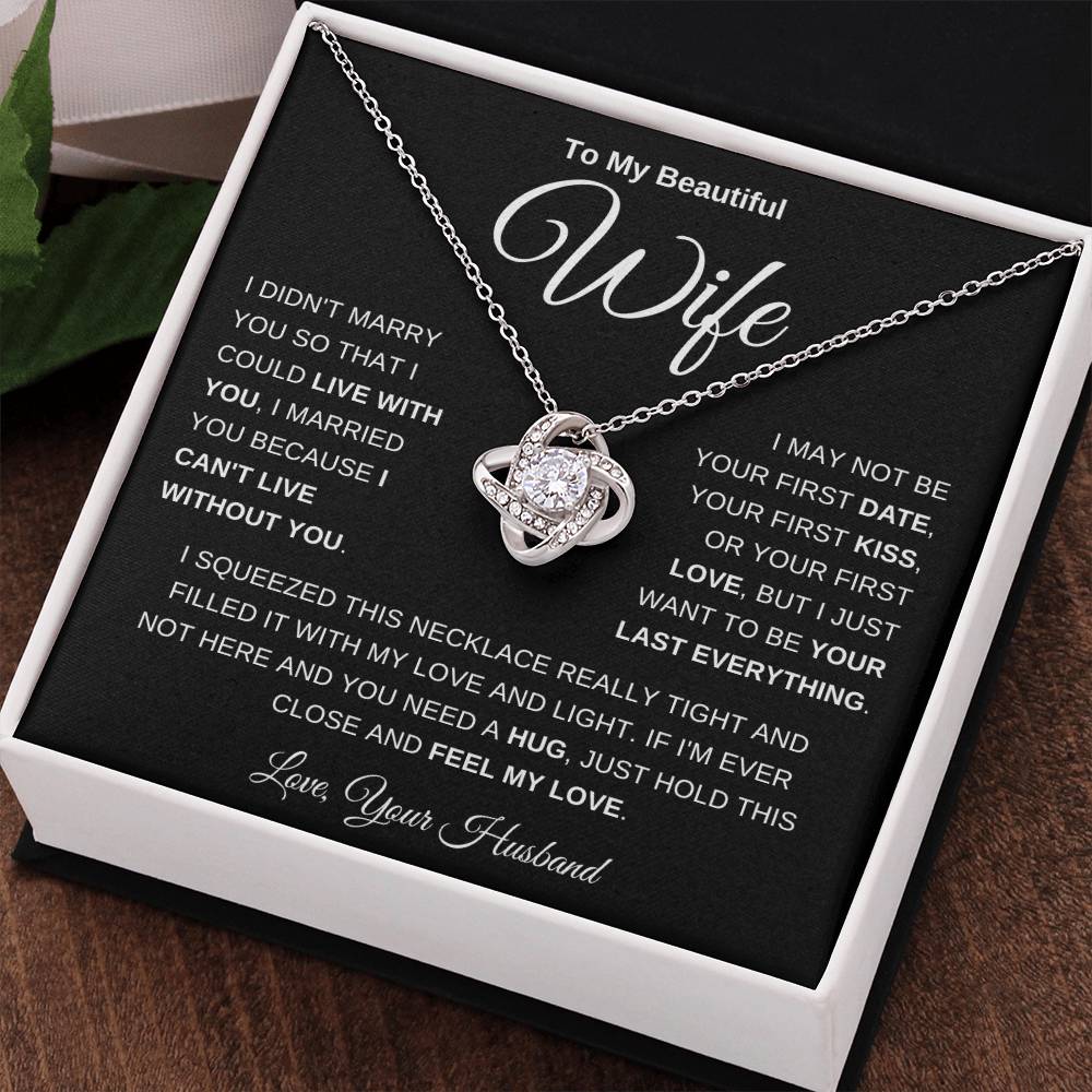 Love knot necklace gift for wife from husband