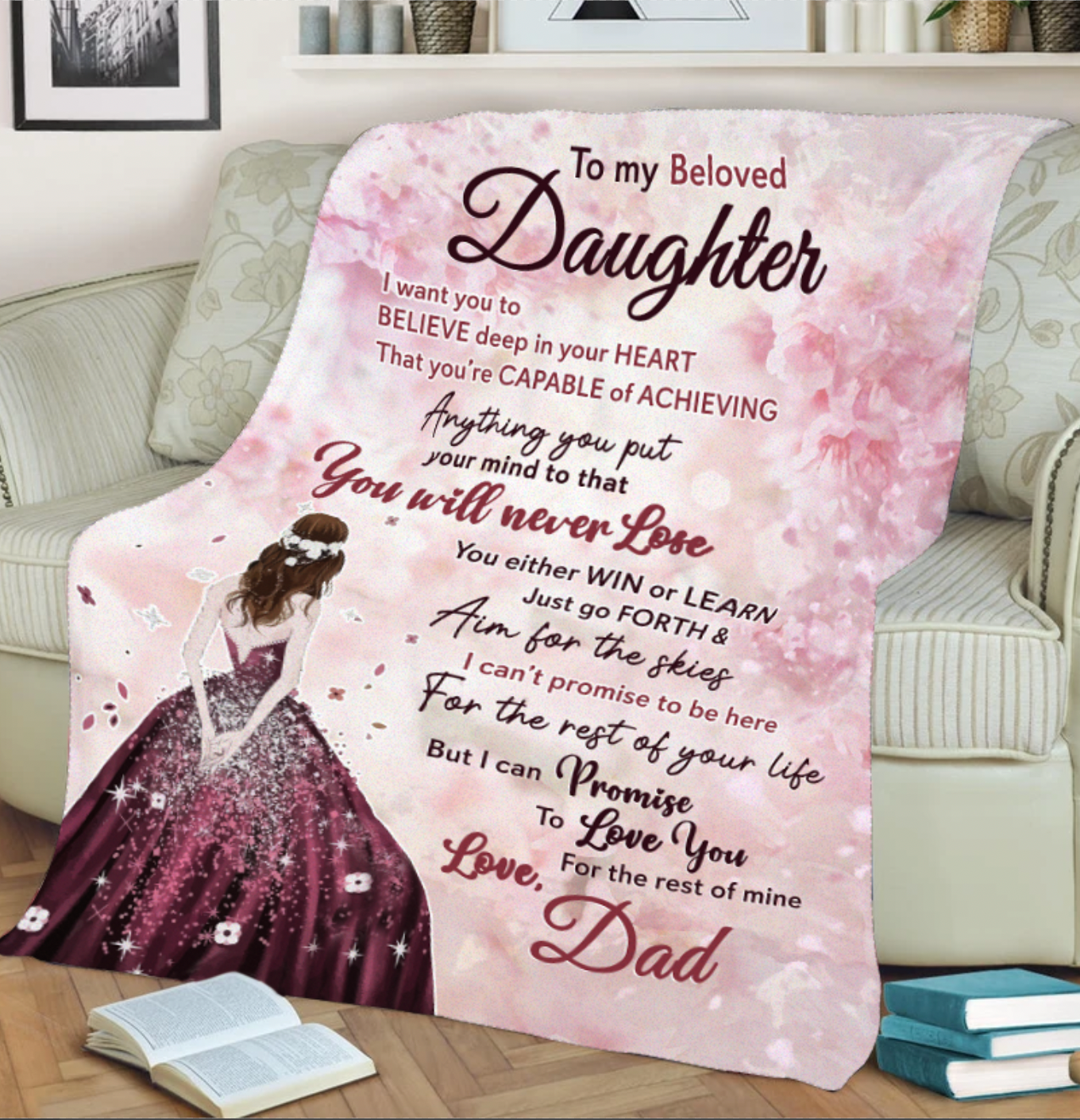 To My Daughter from Dad - Cozy Plush Fleece Blanket