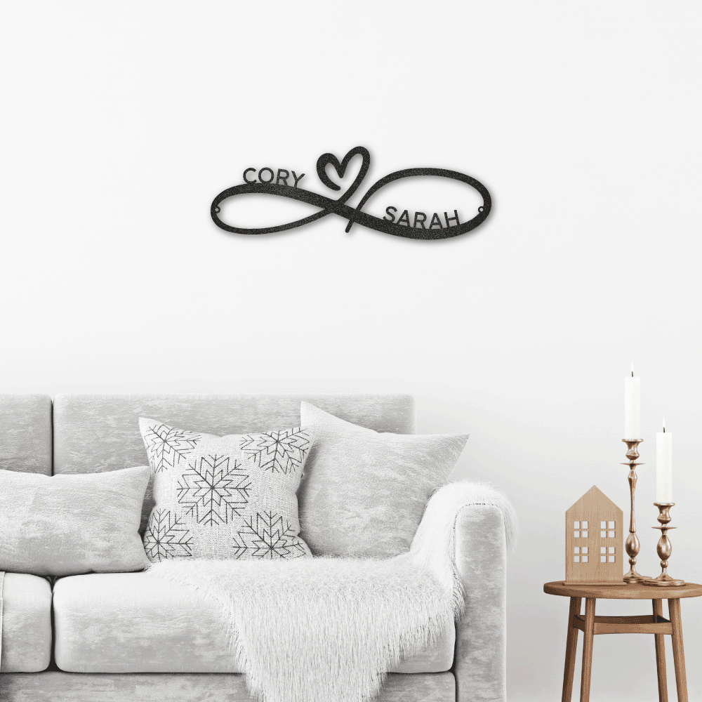 Infinity Couples Monogram - Metal Wall Art (Personalized with Name) 💘💝