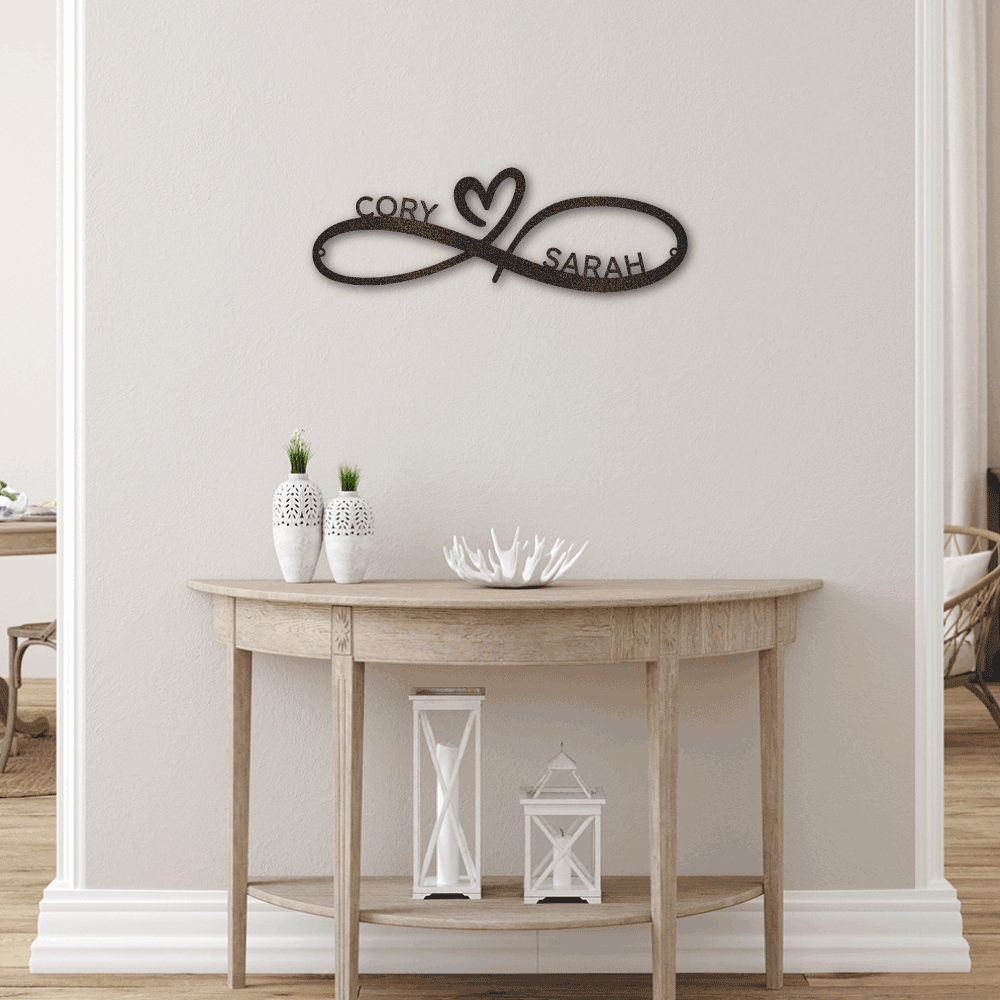 Infinity Couples Monogram - Metal Wall Art (Personalized with Name) 💘💝