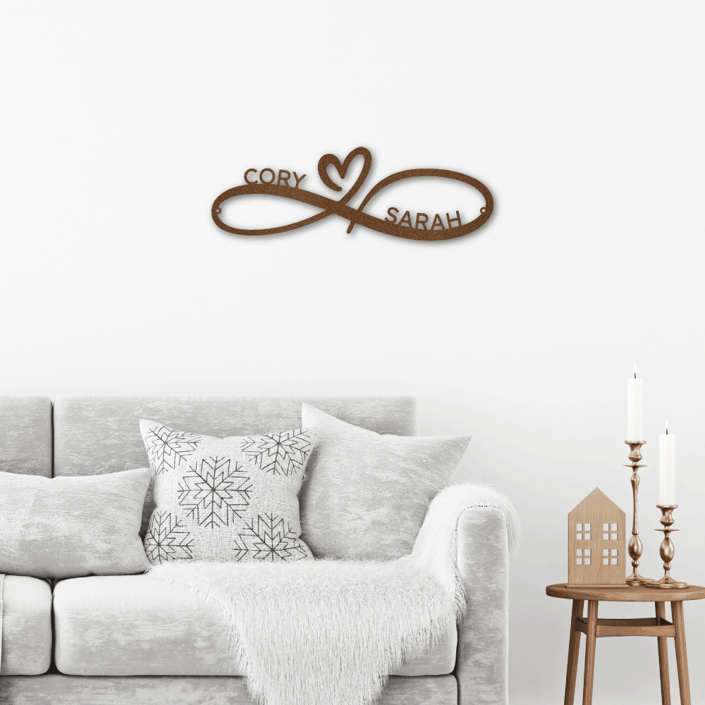 Infinity Couples Monogram - Metal Wall Art (Personalized with Name) 💘💝