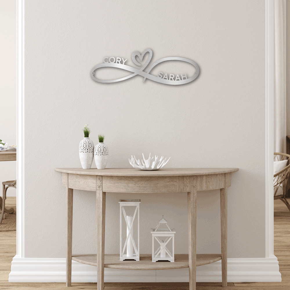Infinity Couples Monogram - Metal Wall Art (Personalized with Name) 💘💝