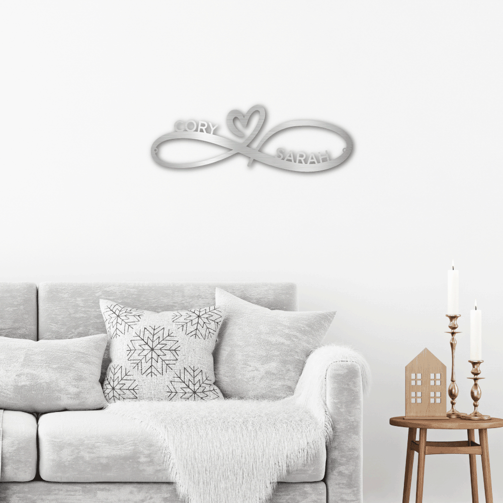 Infinity Couples Monogram - Metal Wall Art (Personalized with Name) 💘💝