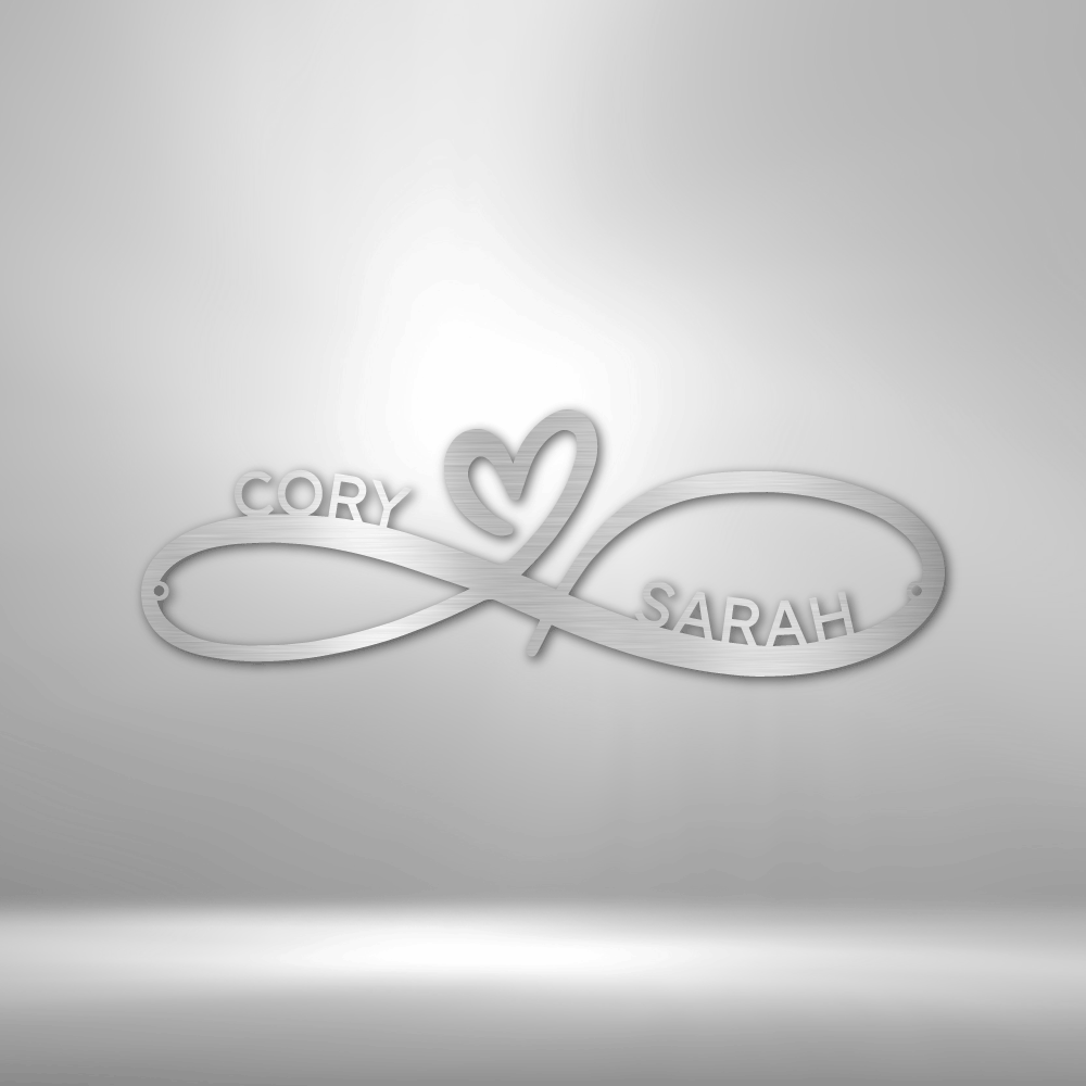 Infinity Couples Monogram - Metal Wall Art (Personalized with Name) 💘💝
