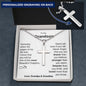 To My Grandson from Grandpa and Grandma | Personalized Cross Necklace