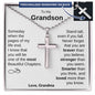 To My Grandson Personalized Cross Necklace from Grandma.