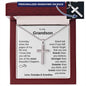 To My Grandson from Grandpa and Grandma | Personalized Cross Necklace
