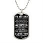 To My Dad Dog Tag Necklace | You are the Greatest!