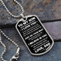 To My Son Military Dog Tag from Dad