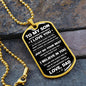 To My Son Military Dog Tag from Dad
