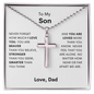 To My Son from Dad | Stainless Cross Necklace w/ Ball Chain