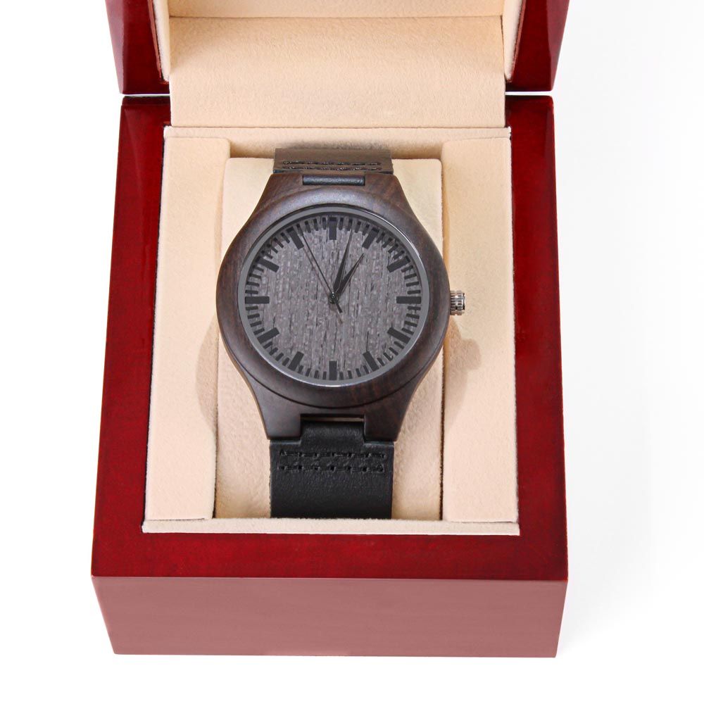To My Son | This Old Lion Will Always Have Your Back | Engraved Wooden Watch