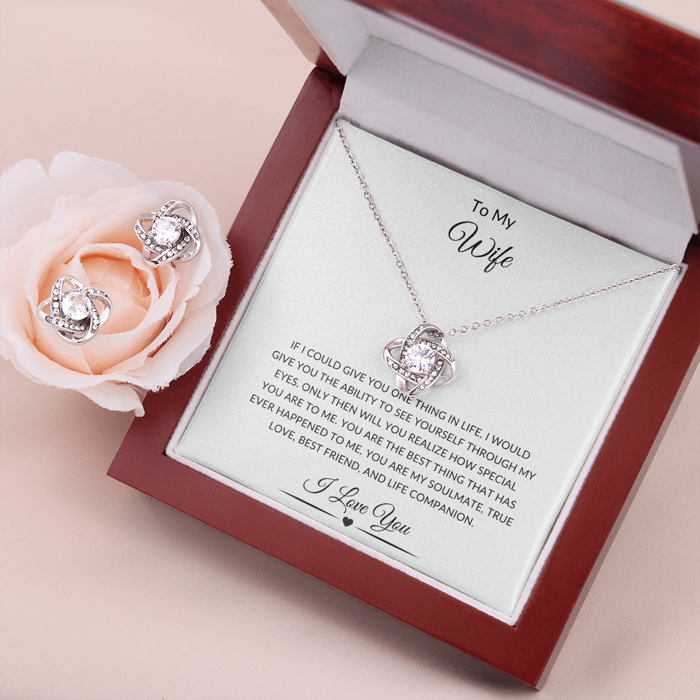 To My Wife | Love Knot Earring & Necklace Set