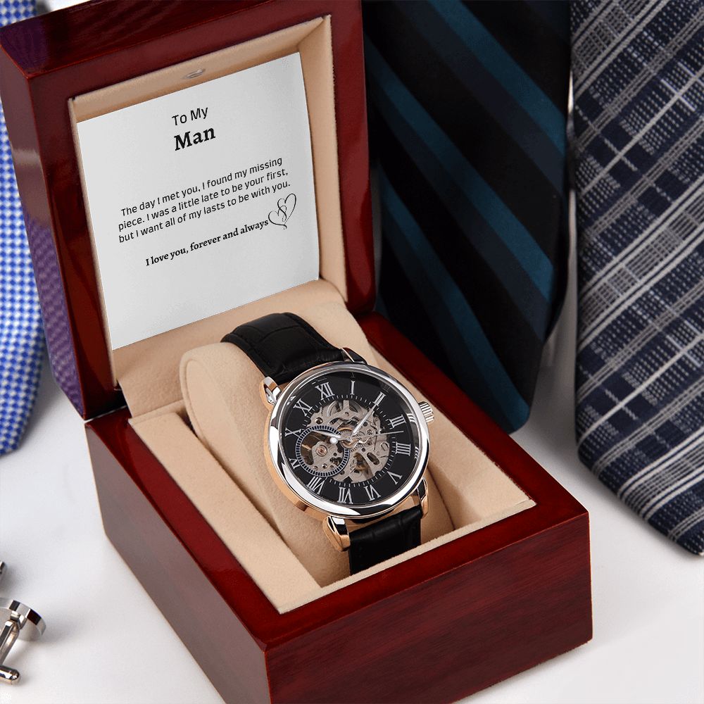 To My Man, Husband, Soulmate, Boyfriend | Men's Openwork Luxury Watch
