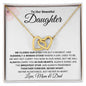 To Our Beautiful Daughter from Mom and Dad | Interlocking Hearts Necklace | We closed our eyes for but a moment...