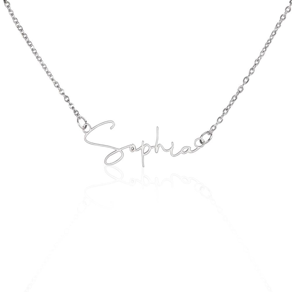 Signature Personalized Name Necklace Gold or Silver