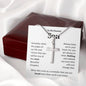 To My Dearest Son | Stainless Steel Cross Necklace | Someday when the pages of my life end