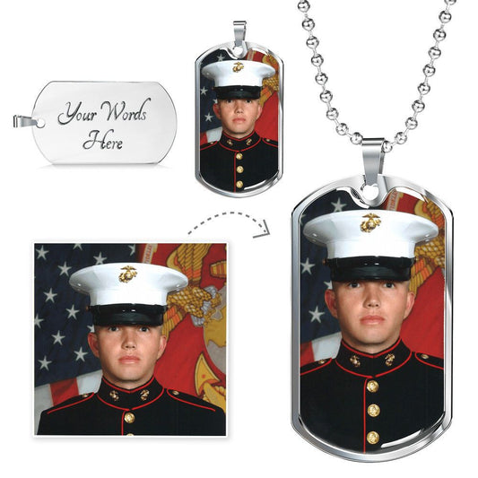 Personalized Custom Photo Dog Tag Necklace| Engravable Keepsake