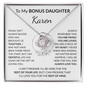 Personalized Bonus Daughter Necklace Gift |Stepdaughter Love Knot Jewelry