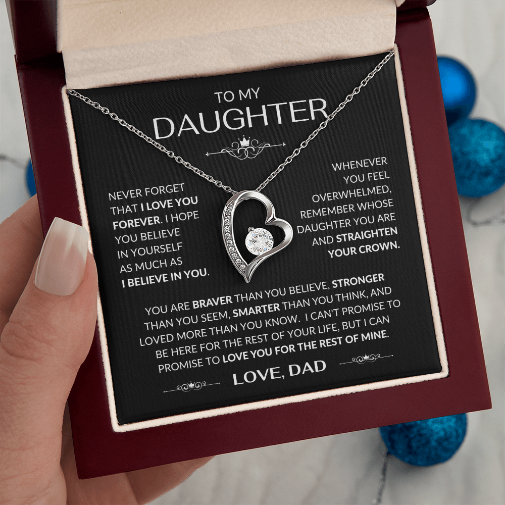 To My Daughter Forever Love Necklace From Dad – Meaningful Daughter Gift