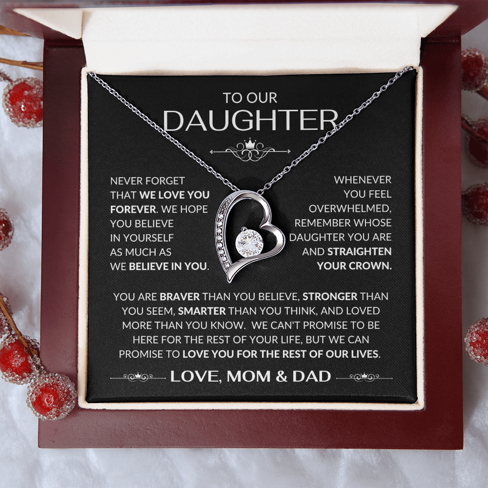 To Our Daughter Forever Love Necklace From Mom & Dad