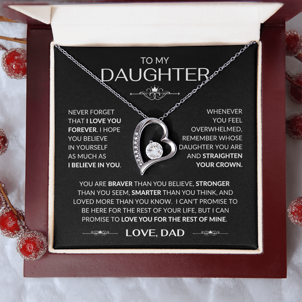 To My Daughter Forever Love Necklace From Dad – Meaningful Daughter Gift