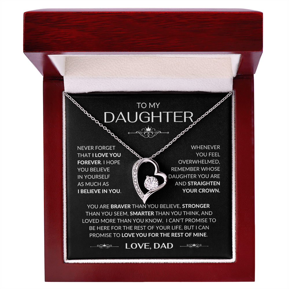 To My Daughter Forever Love Necklace From Dad – Meaningful Daughter Gift