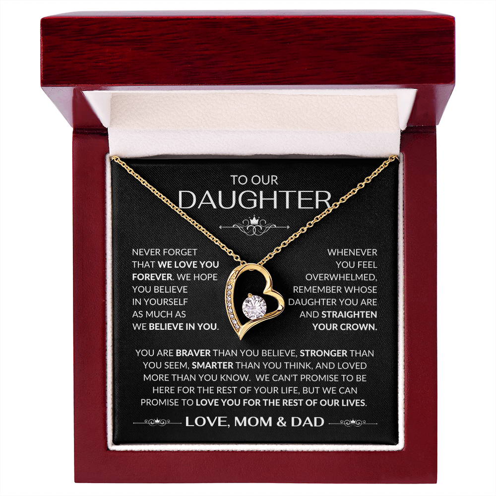 To Our Daughter Forever Love Necklace From Mom & Dad