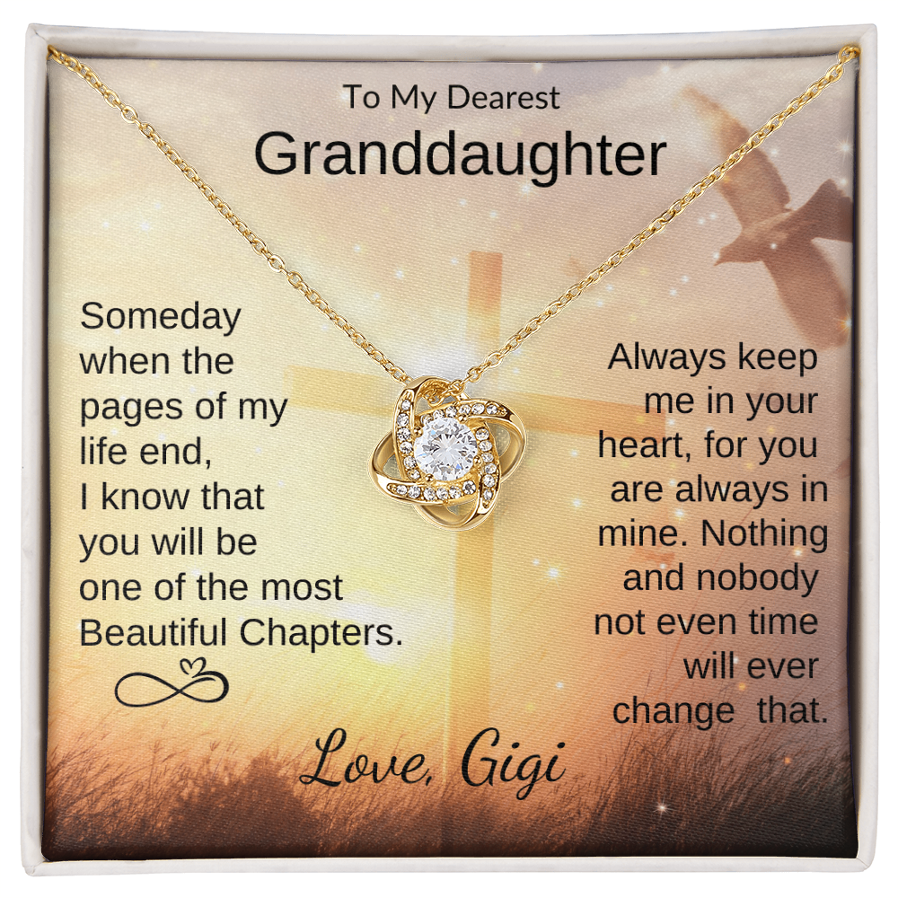 Personalized Granddaughter Love Knot Necklace From Grandma Grandpa Gigi Nana or Papa
