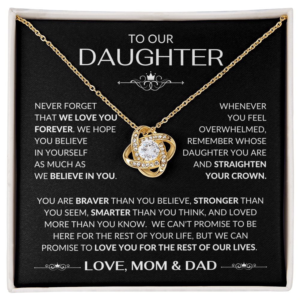 To Our Daughter Love Knot Necklace From Mom & Dad
