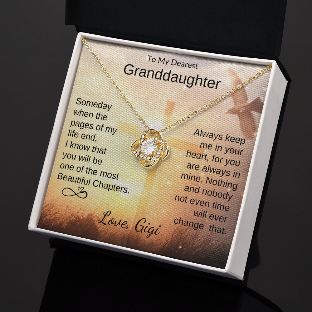 Personalized Granddaughter Love Knot Necklace From Grandma Grandpa Gigi Nana or Papa