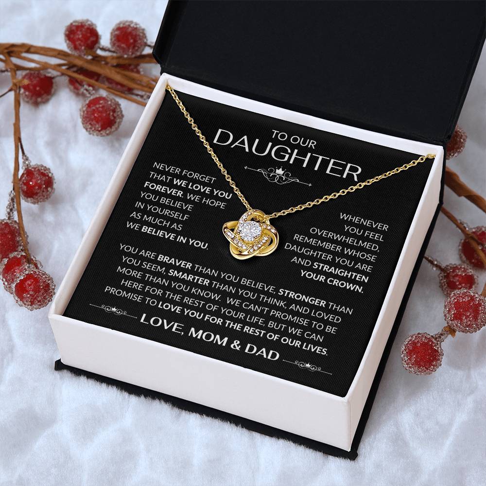 To Our Daughter Love Knot Necklace From Mom & Dad
