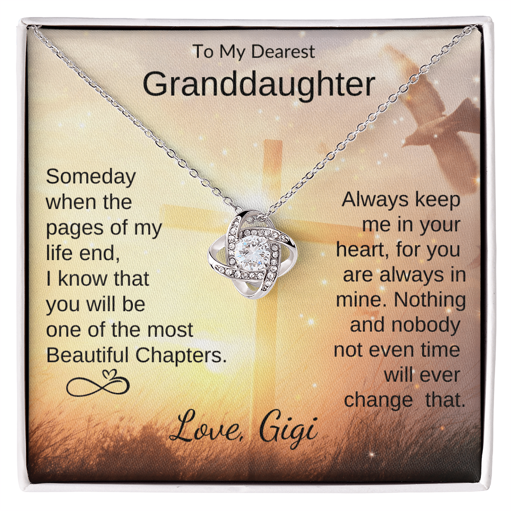 Personalized Granddaughter Love Knot Necklace From Grandma Grandpa Gigi Nana or Papa