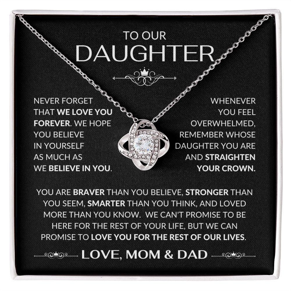To Our Daughter Love Knot Necklace From Mom & Dad
