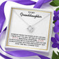 To My Granddaughter Love Knot Necklace, Gift From Grandma or Grandpa, Gigi or Papa