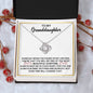 To My Granddaughter Love Knot Necklace, Gift From Grandma or Grandpa, Gigi or Papa