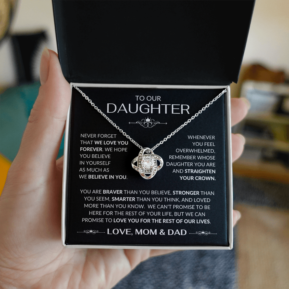 To Our Daughter Love Knot Necklace From Mom & Dad