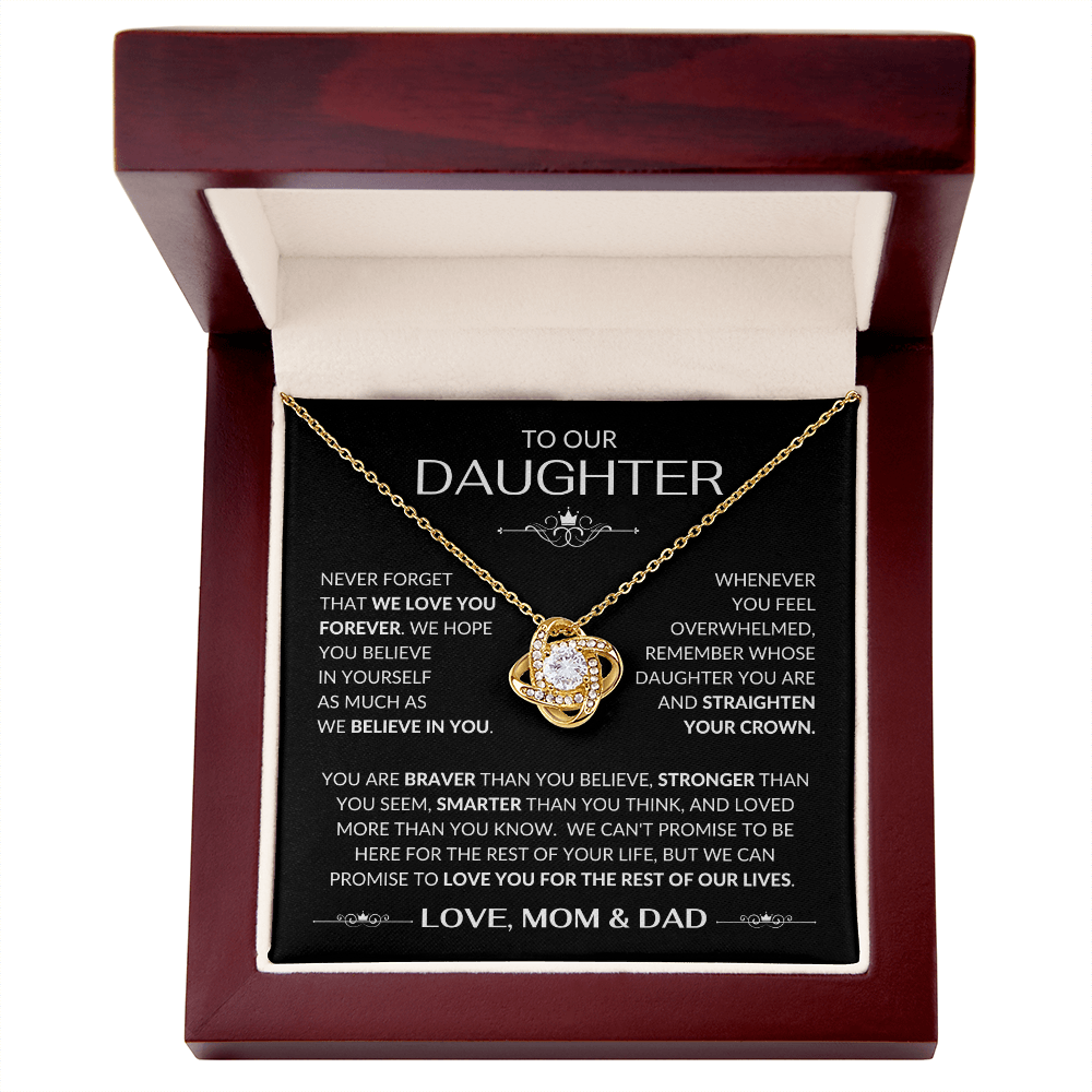 To Our Daughter Love Knot Necklace From Mom & Dad