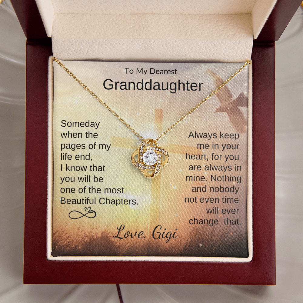 Personalized Granddaughter Love Knot Necklace From Grandma Grandpa Gigi Nana or Papa