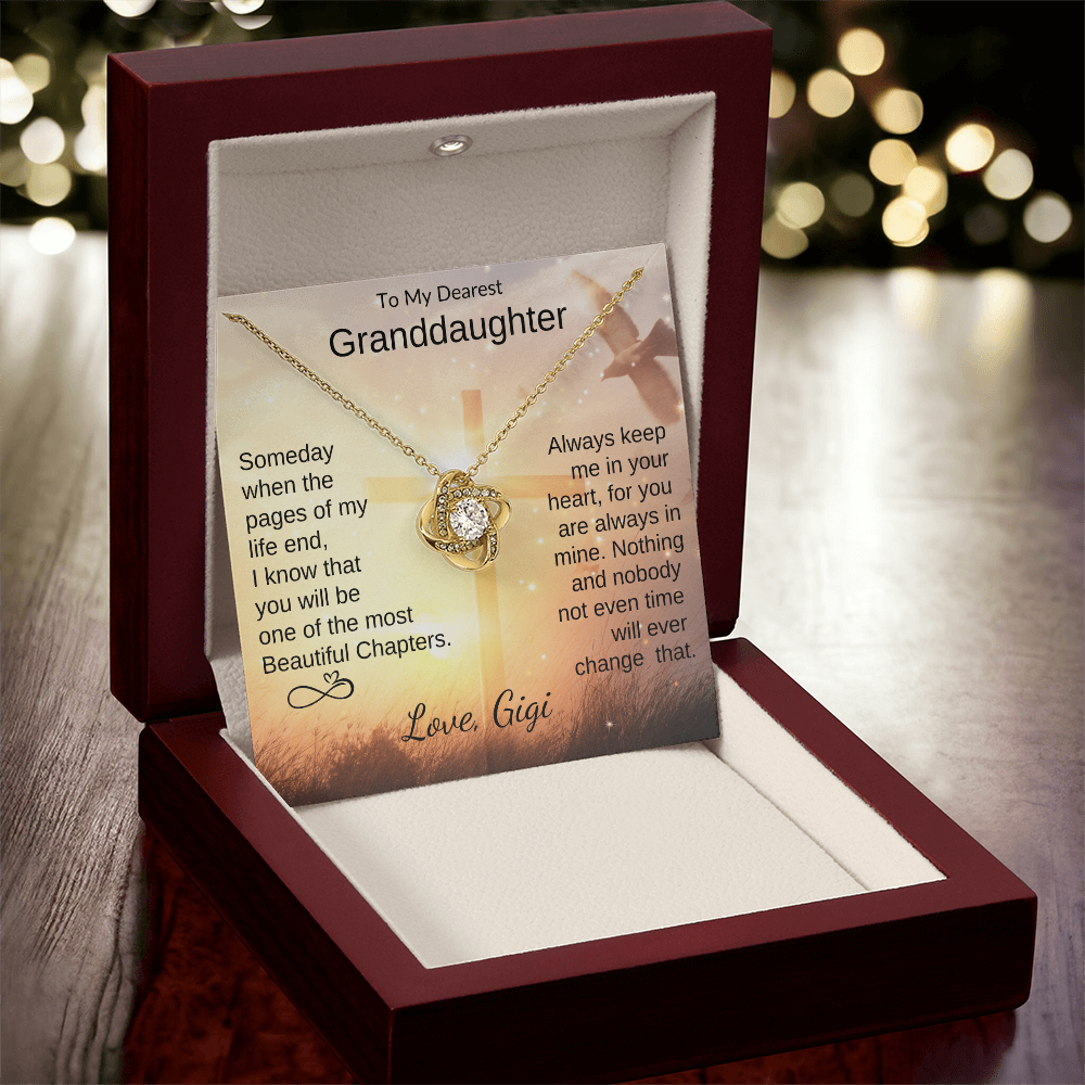 Personalized Granddaughter Love Knot Necklace From Grandma Grandpa Gigi Nana or Papa