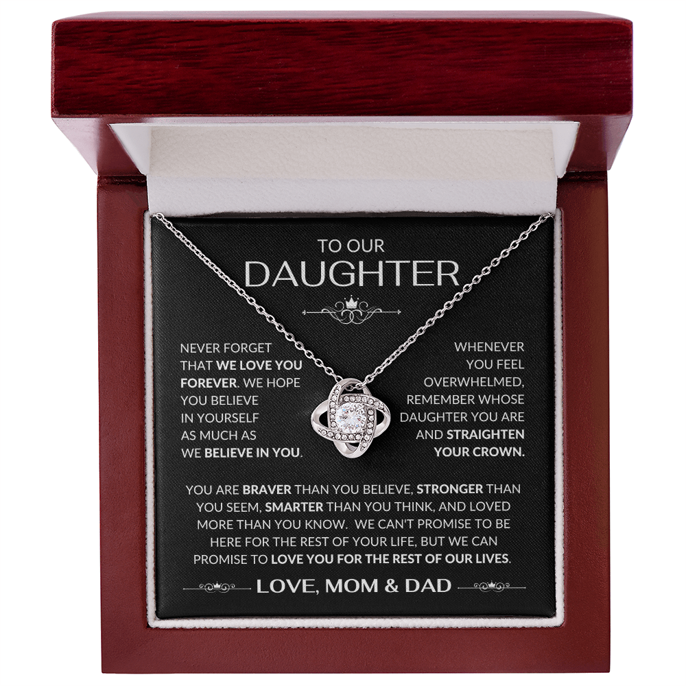 To Our Daughter Love Knot Necklace From Mom & Dad