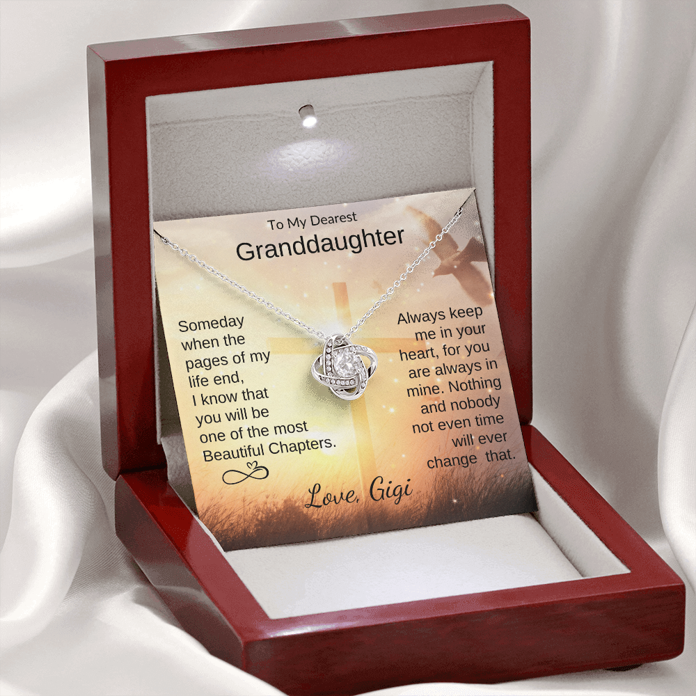 Personalized Granddaughter Love Knot Necklace From Grandma Grandpa Gigi Nana or Papa