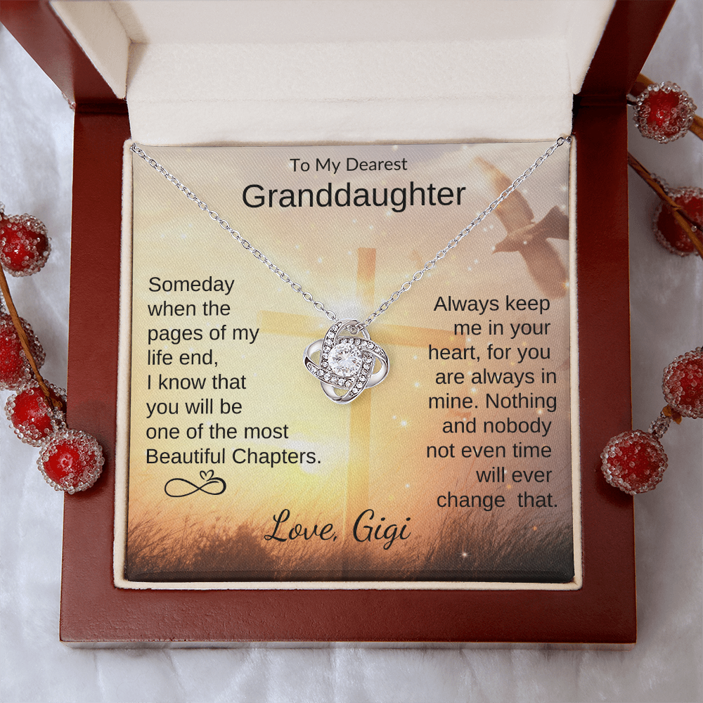 Personalized Granddaughter Love Knot Necklace From Grandma Grandpa Gigi Nana or Papa