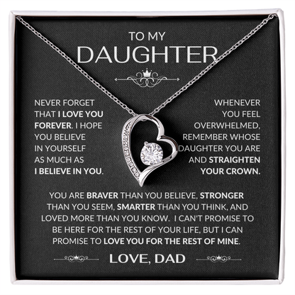 To My Daughter Forever Love Necklace From Dad – Meaningful Daughter Gift