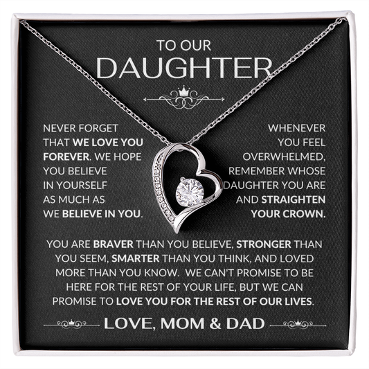 To Our Daughter Forever Love Necklace From Mom & Dad