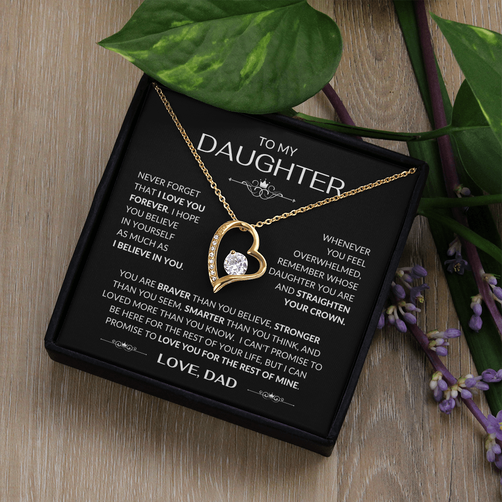 To My Daughter Forever Love Necklace From Dad – Meaningful Daughter Gift