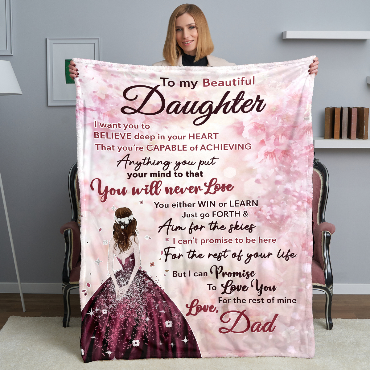 To My Daughter from Dad - Cozy Plush Fleece Blanket