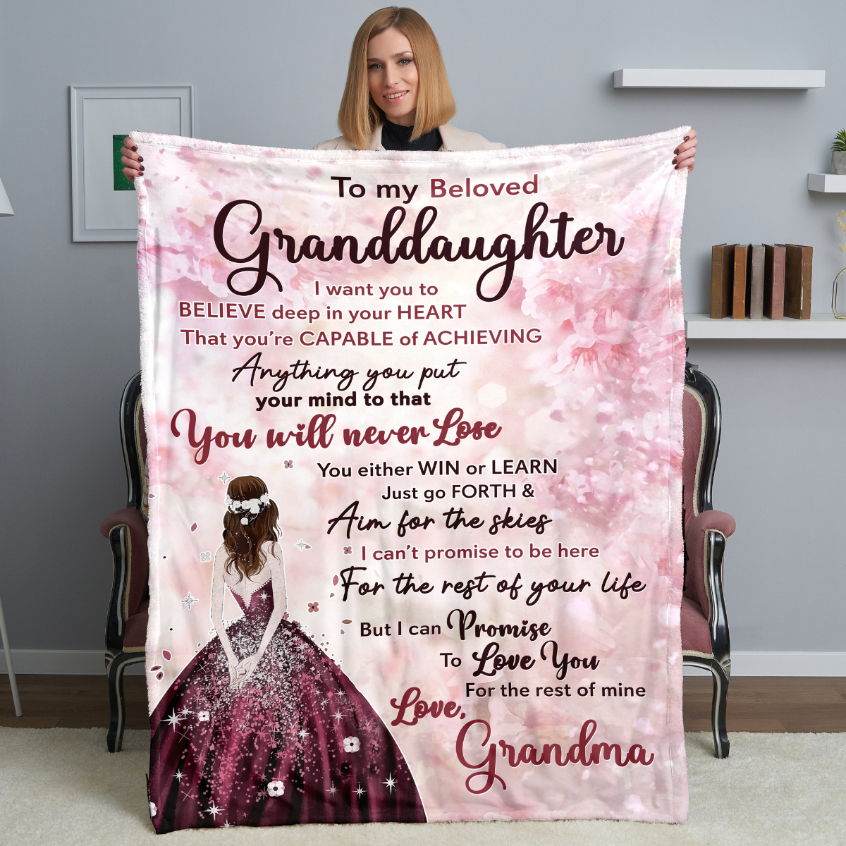 To My Granddaughter - Cozy Plush Fleece Blanket